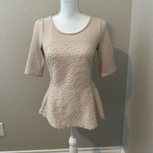 Blush peplum half sleeve sweater